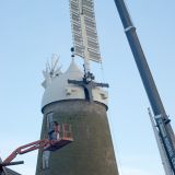 Callington Mill restoration - placing first sail