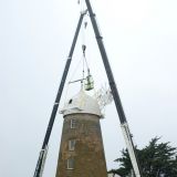 Callington Mill restoration - removing old cap