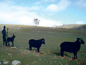 Shepherd, his flock &amp; dog